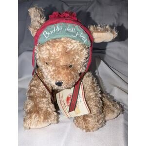 VTG 2002 Hallmark Buddy Hollyday Puppy Dog Christmas Winter Stuffed Plush